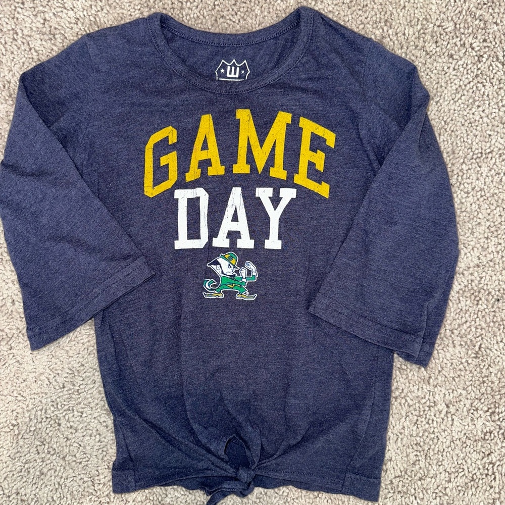 Wes & Willy Game Day Tie Front LS Shirt
